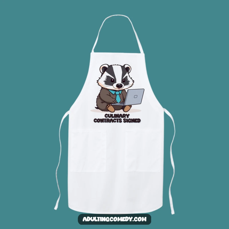 Funny Badger Boss Apron - Dapper Worker Animal Kitchen Gift