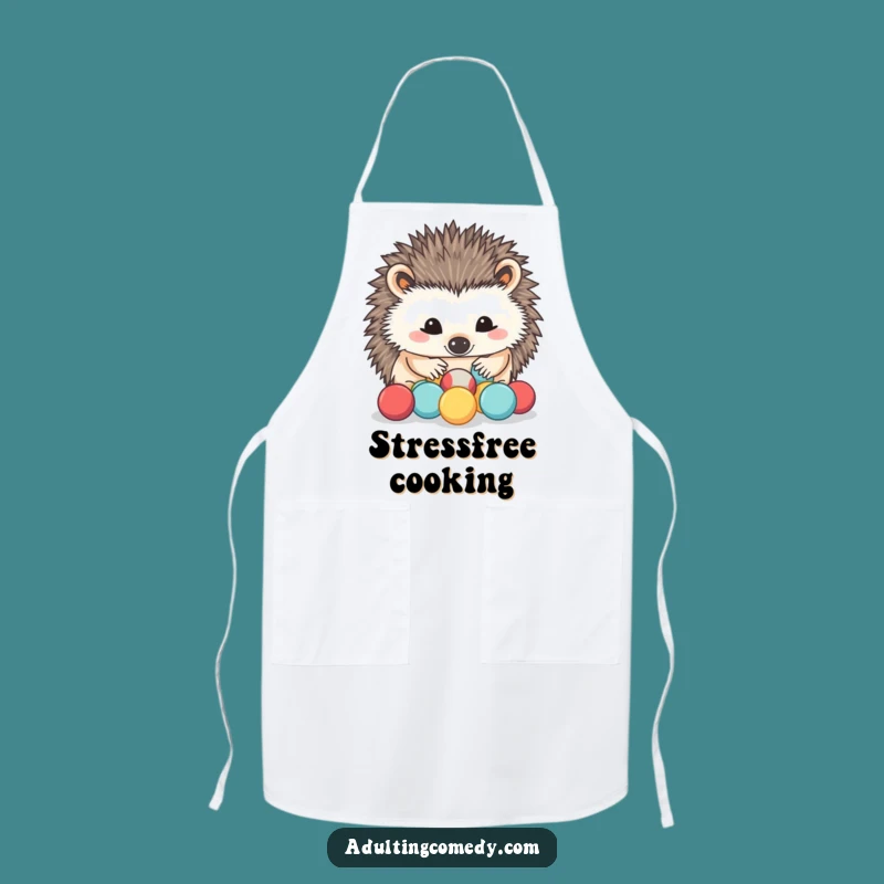 Funny Hedgehog Kitchen Zen Apron: Hilarious Stress Relief Chef Gift