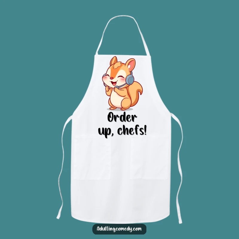 Funny Squirrel Call Center Apron - Busy Worker Animal Kitchen Gift