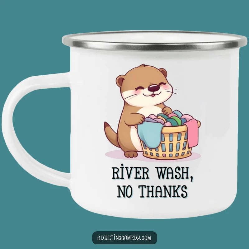 Funny Otter Laundry Camping Mug - Cozy Bewildered Pet Owner Gift