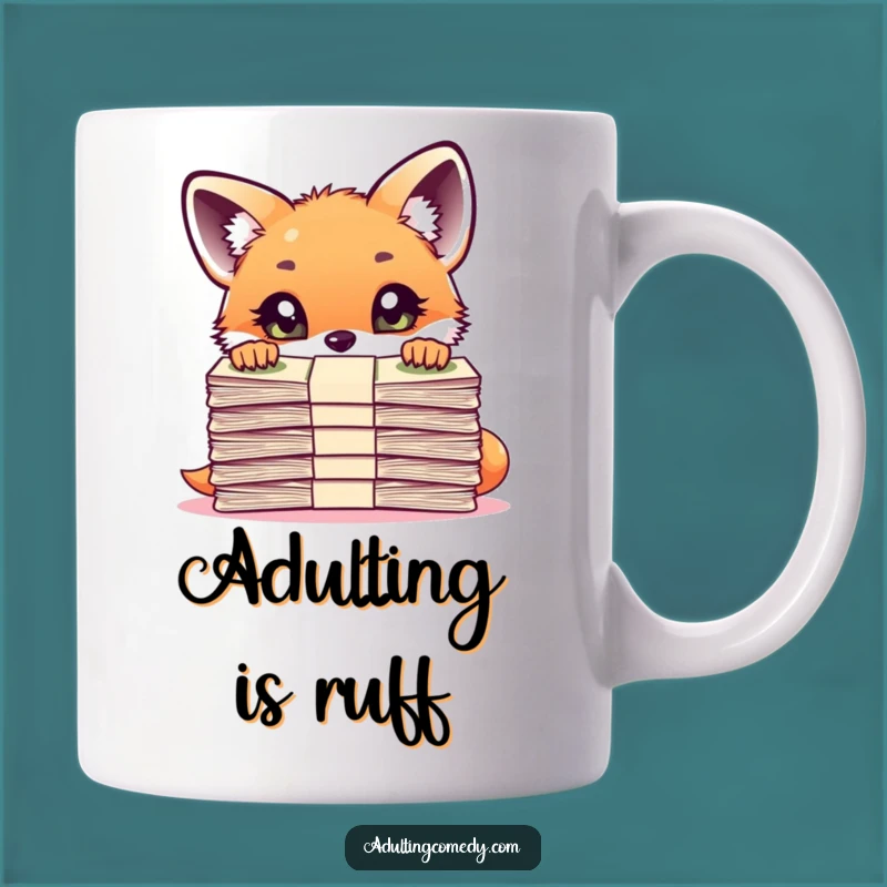 Funny Fox Bill Shock Mug: Hilarious Financial Humor Gift for Worriers