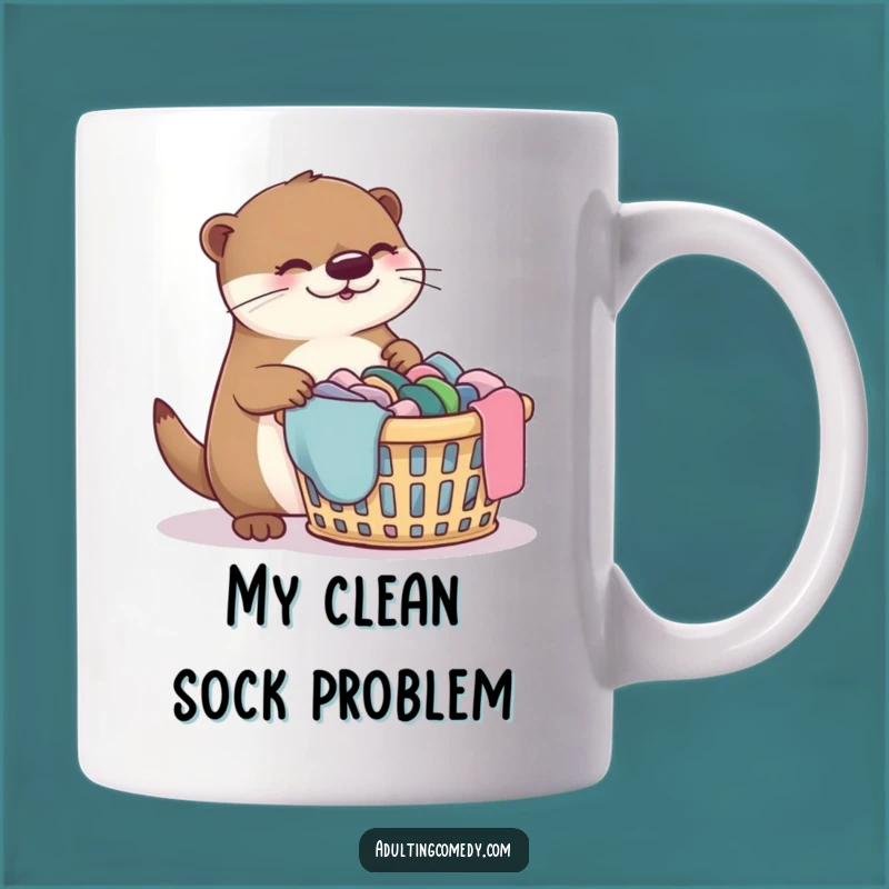 Funny Otter Laundry Mug - Bewildered Pet Mom Gift for Laundry Day