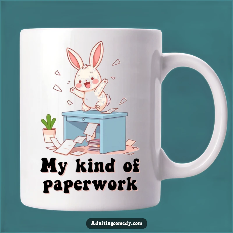 Funny Bunny Desk Chaos Mug: The Perfect Cute Animal Gift for Office Humor