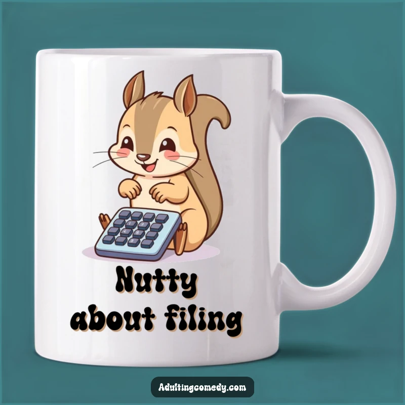 Funny Squirrel Organizer Mug: Hilarious Office Humor for Busy Bees