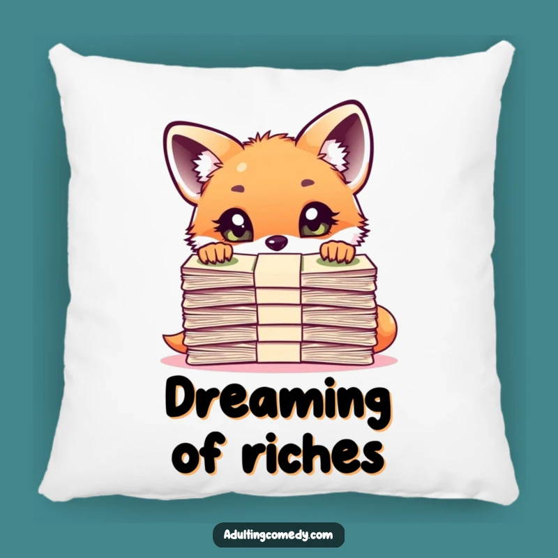 Funny Fox Bill Worry Pillow: Cuddle Comfort for Financial Stress