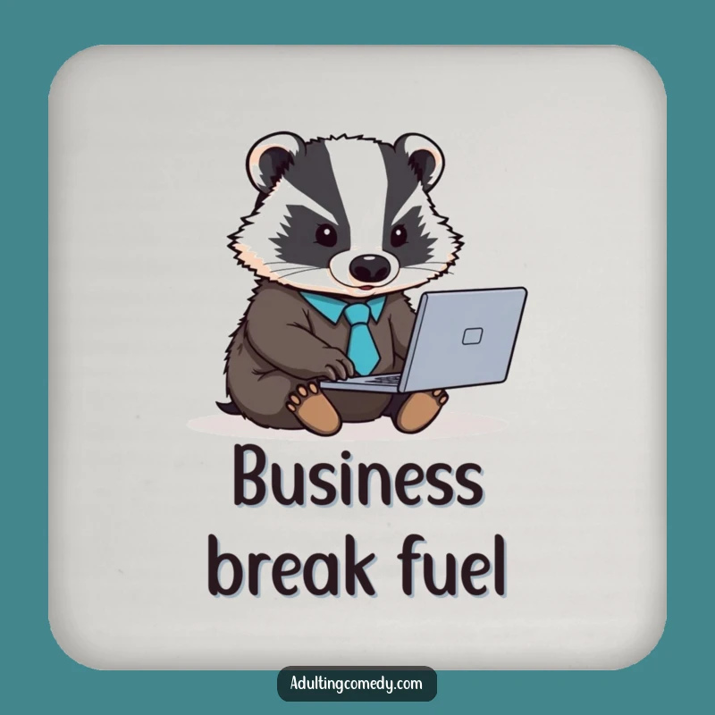 Funny Badger Boss Coaster - Worker Animal Drink Protector Gift
