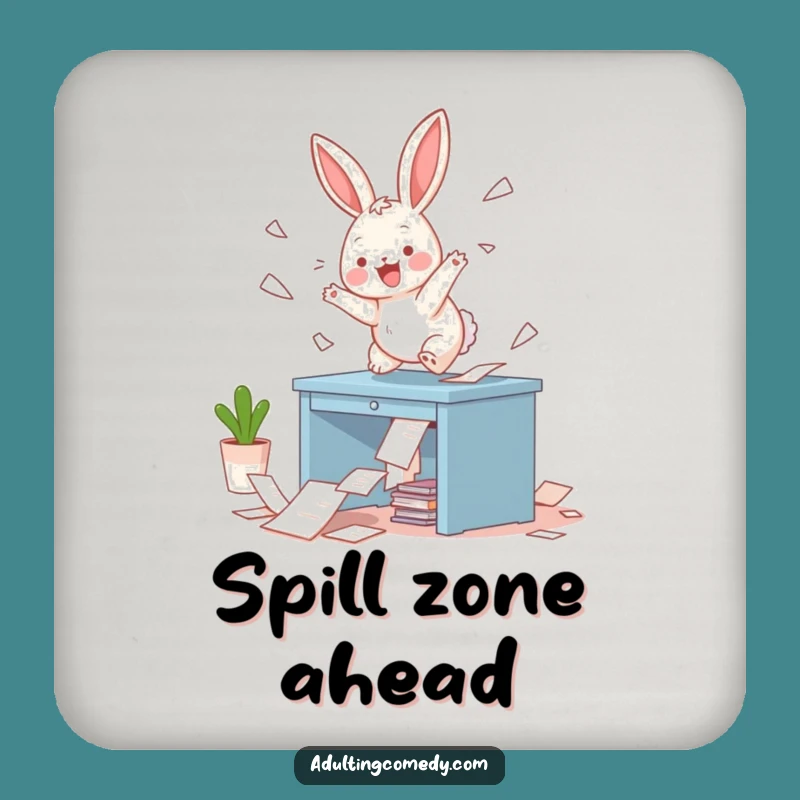 Funny Bunny Desk Decor Coaster: Protect Surfaces with Playful Charm