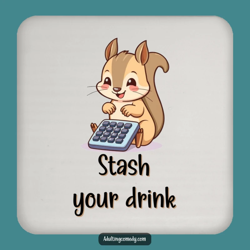 Funny Squirrel Filing Coaster: Protect Surfaces with Organized Charm
