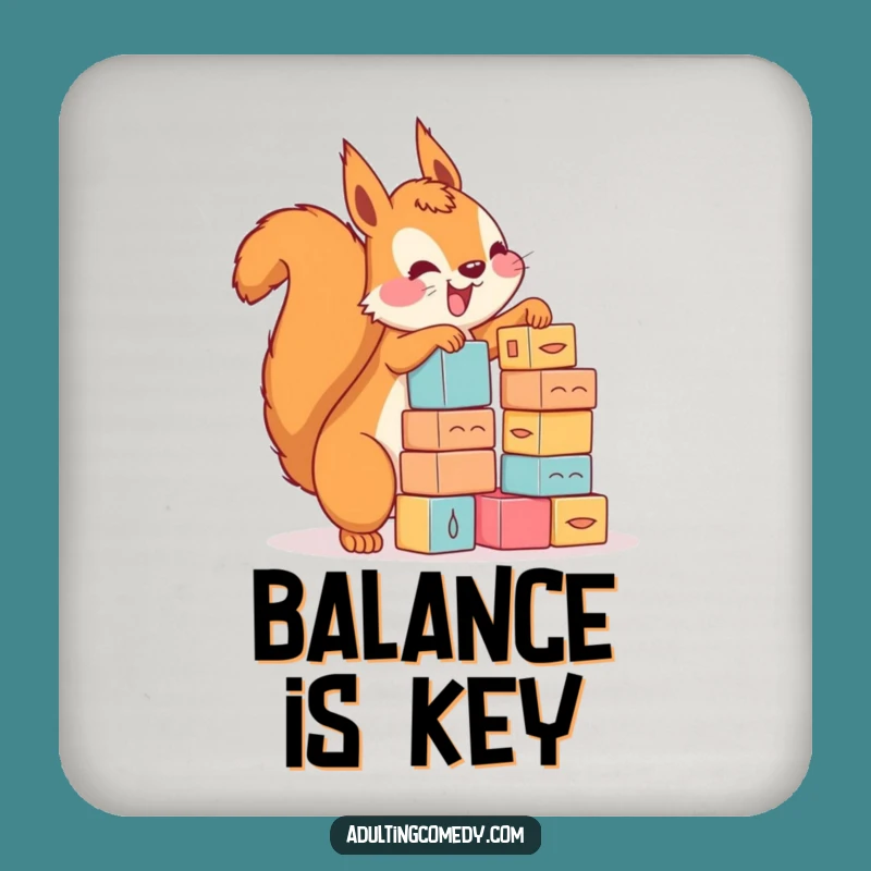 Funny Squirrel Stacking Blocks Coaster - Enthusiast Table Protection