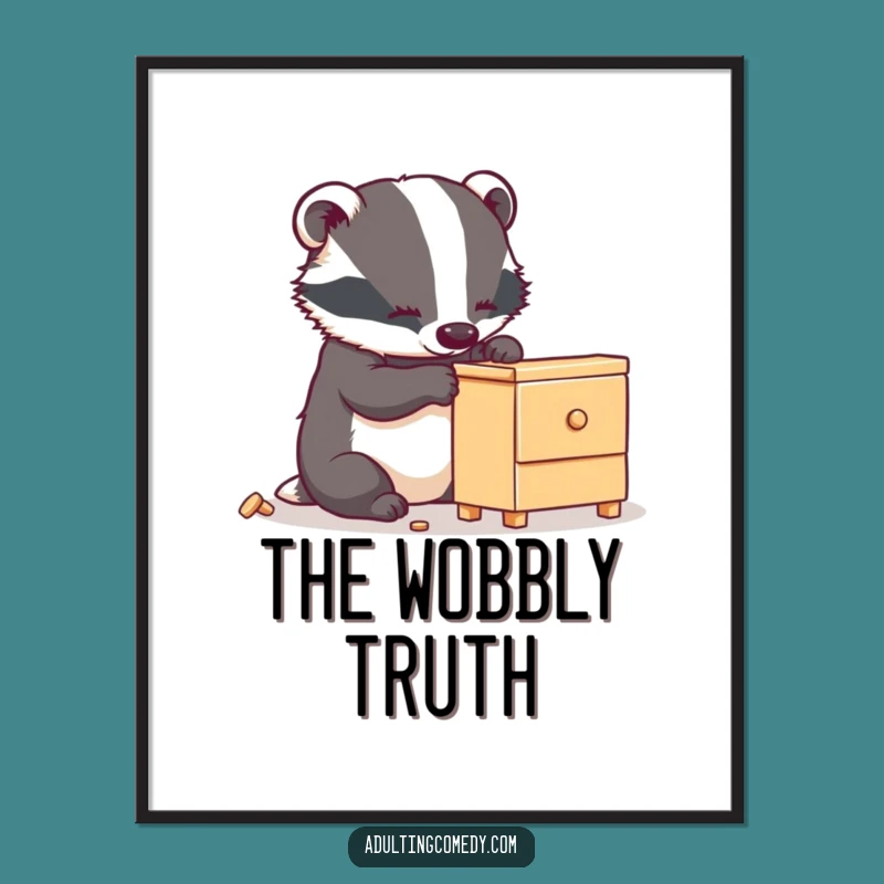 Funny Badger Furniture Poster - Humorous Wall Art for DIY Lovers