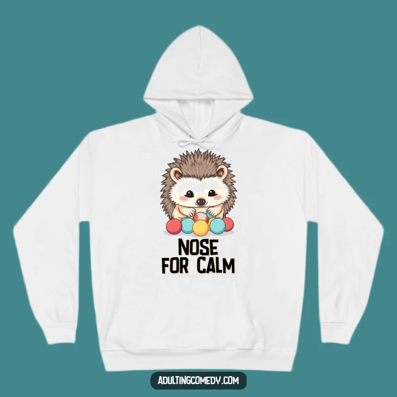 Funny Hedgehog Cozy Stress Relief Hoodie: Warm Up with Prickly Patience