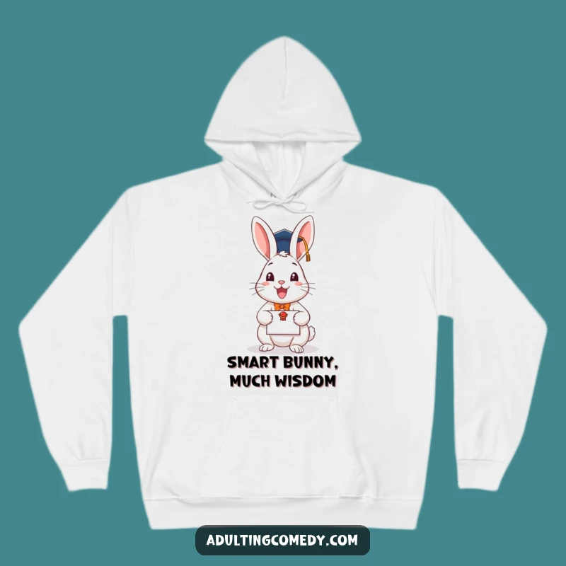 Funny Graduation Rabbit Hoodie - Cozy Scholar Bunny Sweatshirt Gift