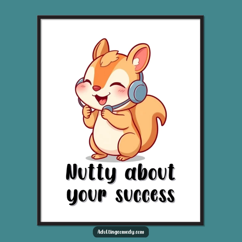 Funny Free Printable Squirrel Phone Call Wall Art - Downloadable DIY Gift Decor