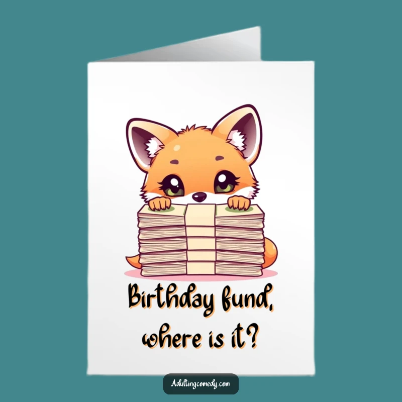 Free Printable Fox Birthday Card: Bill Surprise, Funny Downloadable Greeting Gift