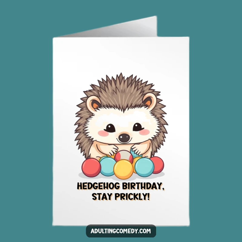 Free Printable Hedgehog Birthday Card: Stress Ball Sorting, Funny Downloadable Gift