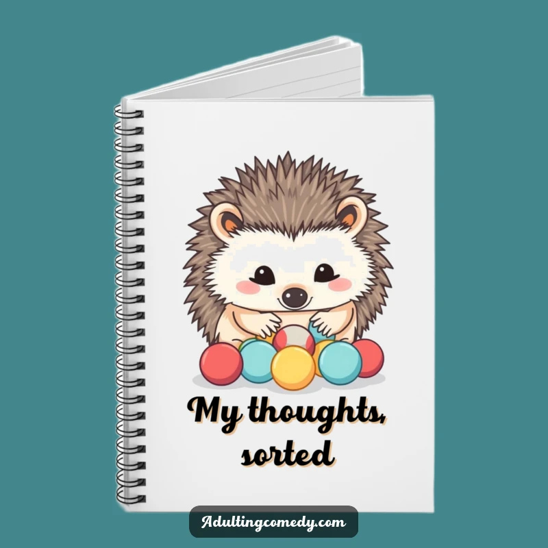 Funny Hedgehog Stress Ball Notebook: Organize Your Thoughts with Patience