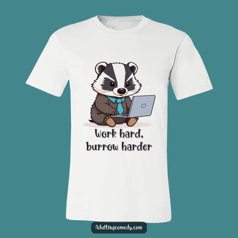 Funny Badger Boss T-Shirt - Dapper Worker Animal Tee for Professionals