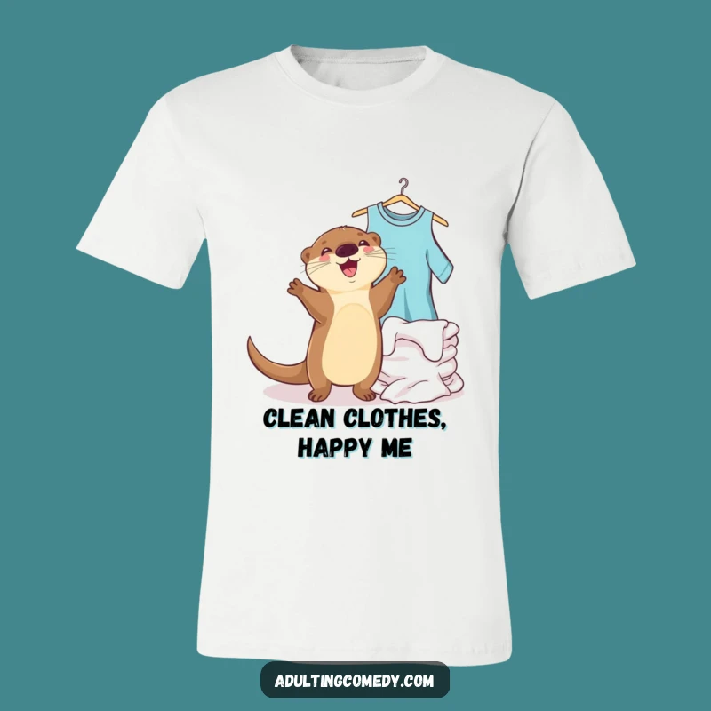 Funny Otter Laundry Dance T-Shirt - Joyful Chore Champion Apparel