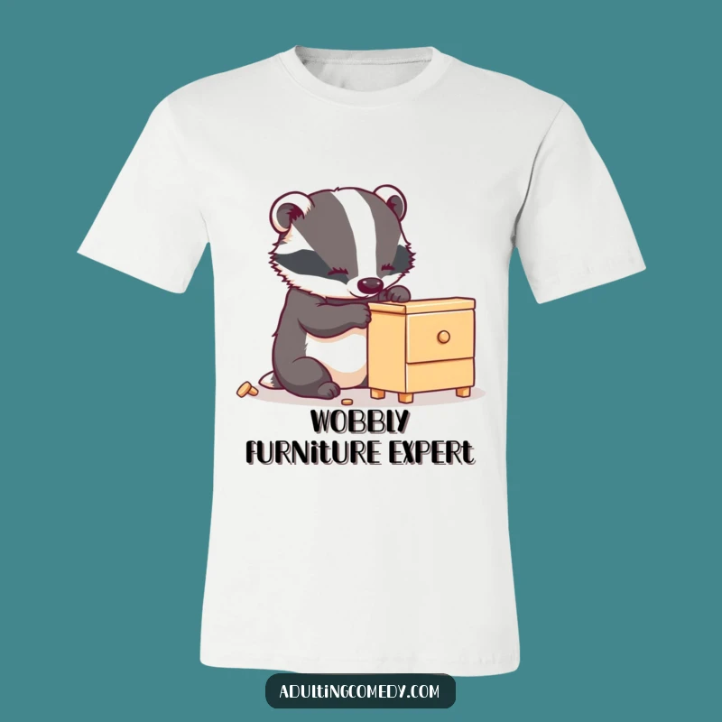 Funny Badger Furniture Assembly T-Shirt - Hilarious DIY Apparel