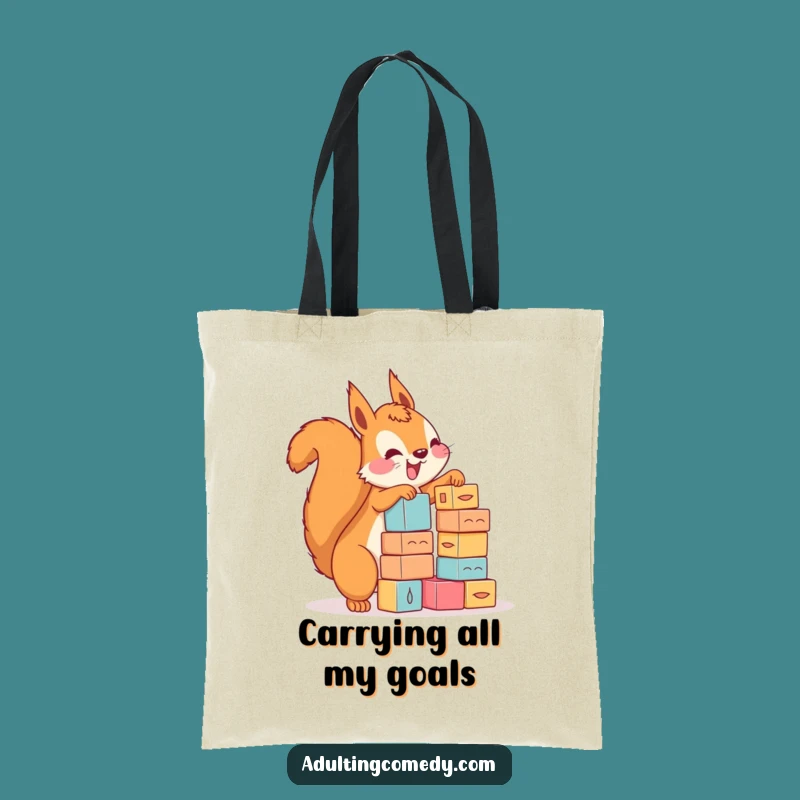 Funny Squirrel Stacking Blocks Tote Bag - Eco-Friendly Enthusiast Carryall