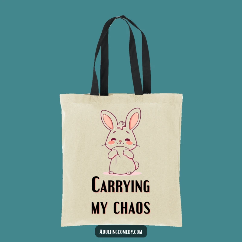 Funny Bunny Napkin Fold Tote Bag - Hilarious Everyday Carryall